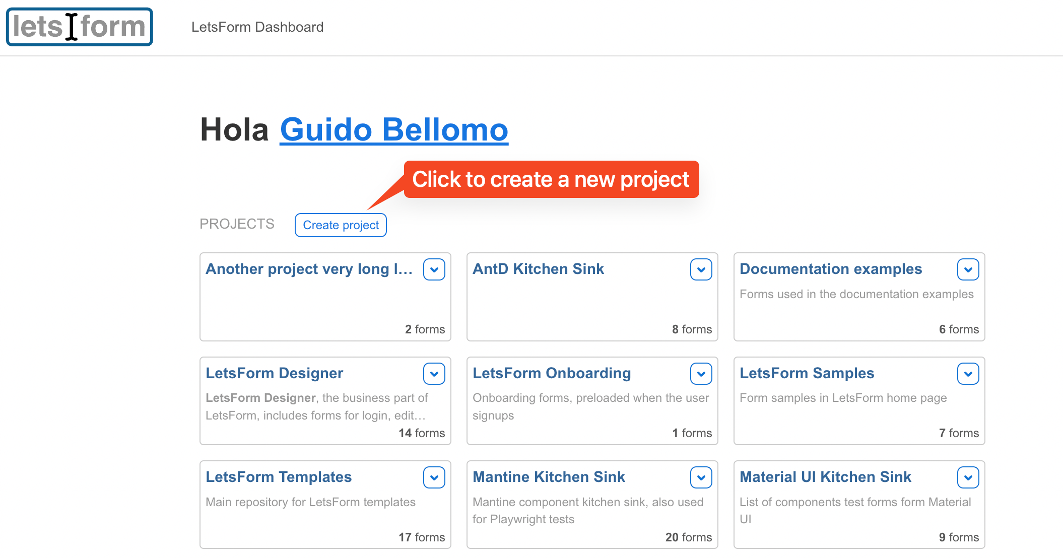 LetsFormDesigner: Create a project